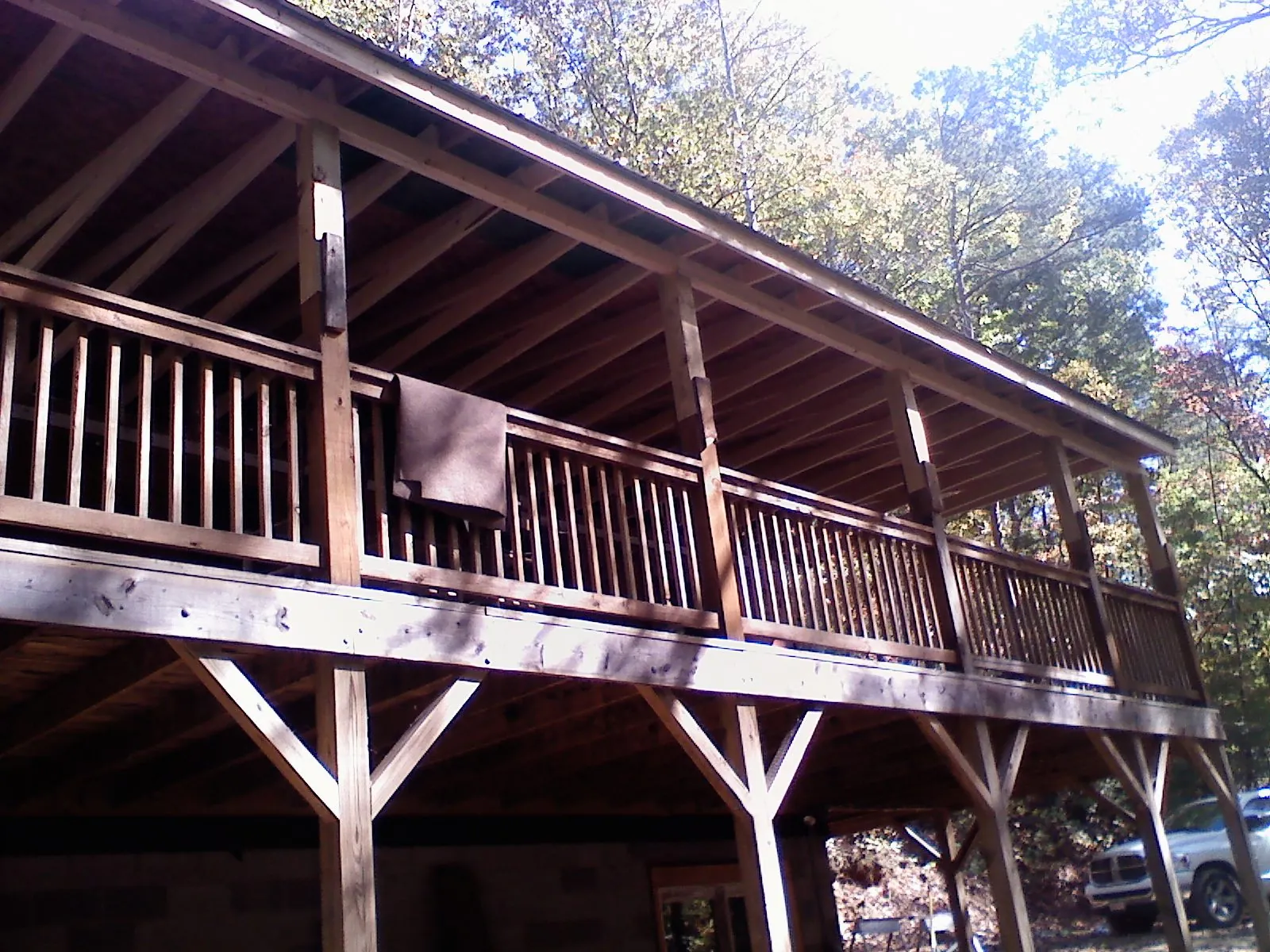 Timber framing under a new elevated porch and deck — Roof Leak Repair in Keymar by Roofing Brothers